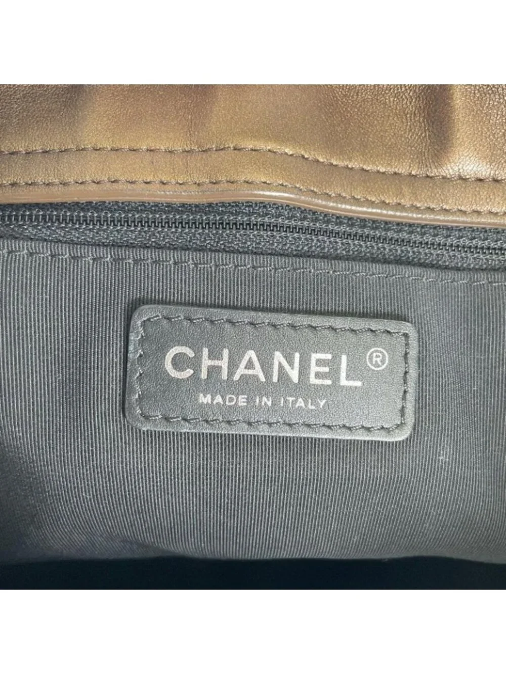 Chanel Quilted Tote Caviar Leather Brown Silver - Picture 9 of 14